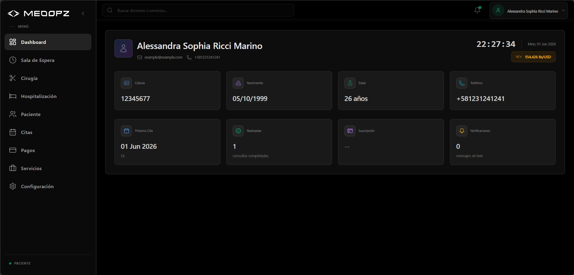 Patient Portal Dashboard